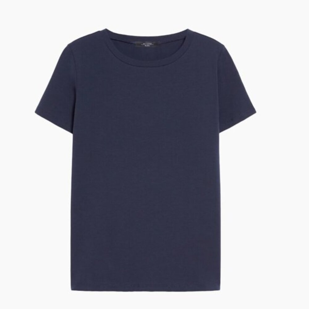 MaxMara Weekend Women's Blue Casual Short Sleeve T Shirt blouse top silk M